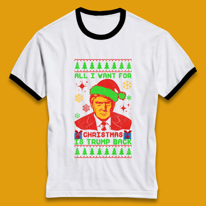Trump Back Christmas Ringer T-Shirt