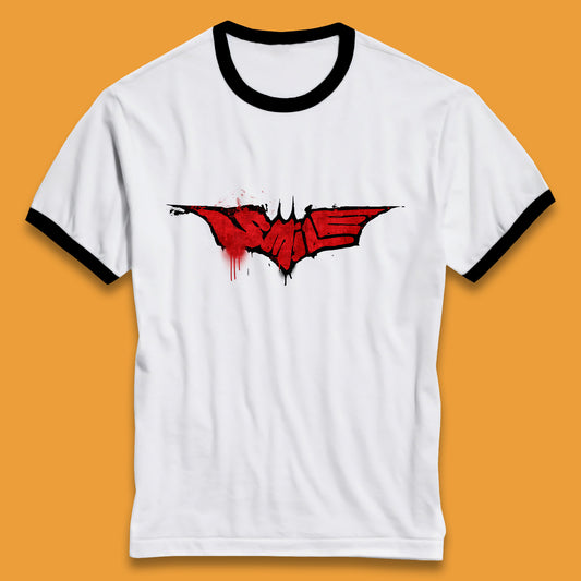 Smile Batman Logo Batman Beyond Superhero Animated Television Series DC Comics Superhero Ringer T Shirt