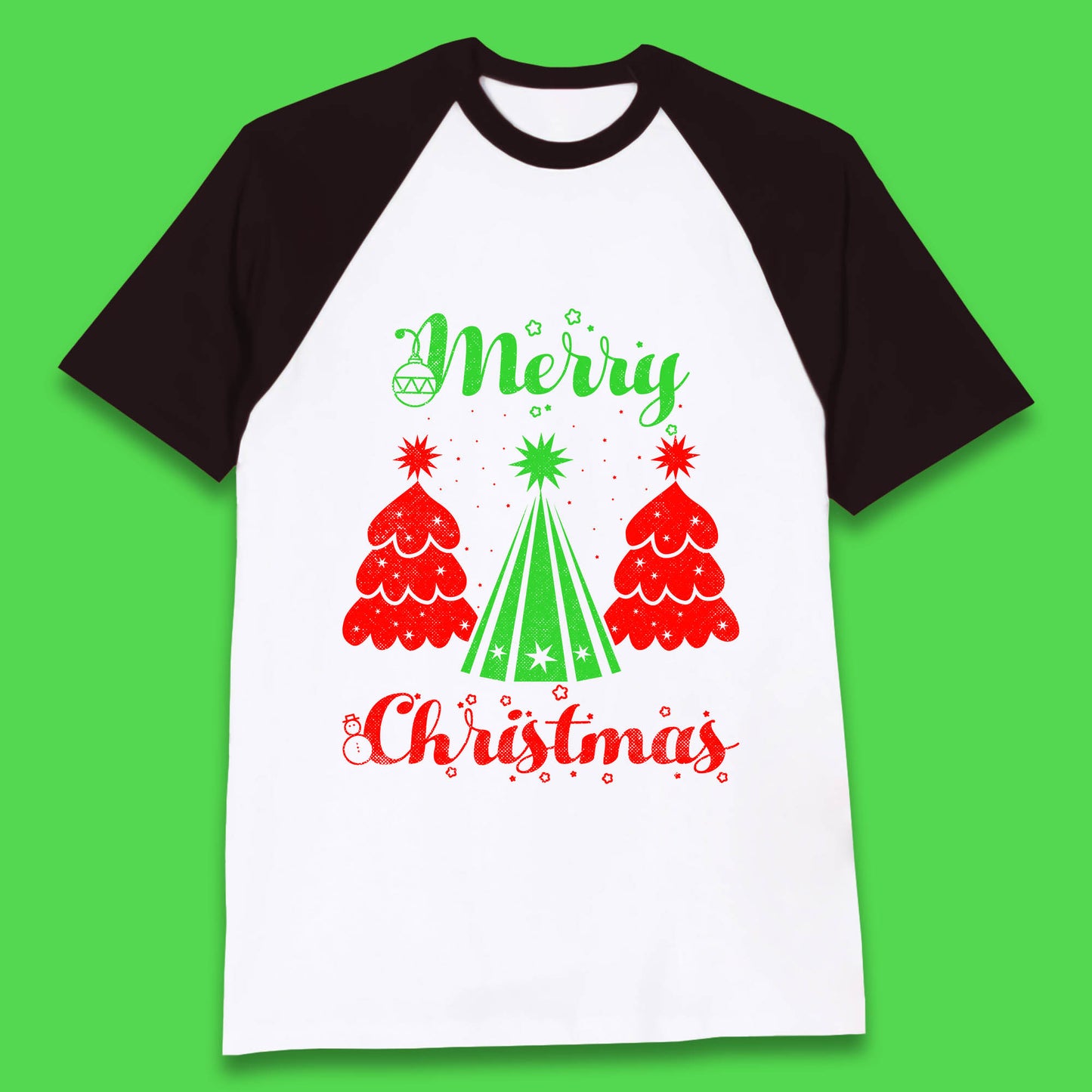 merry christmas tree baseball t shirt