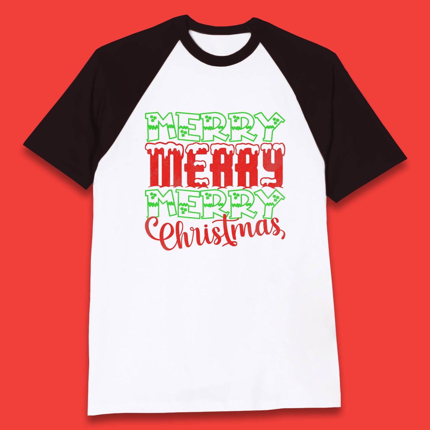 merry merry merry christmas baseball t shirt