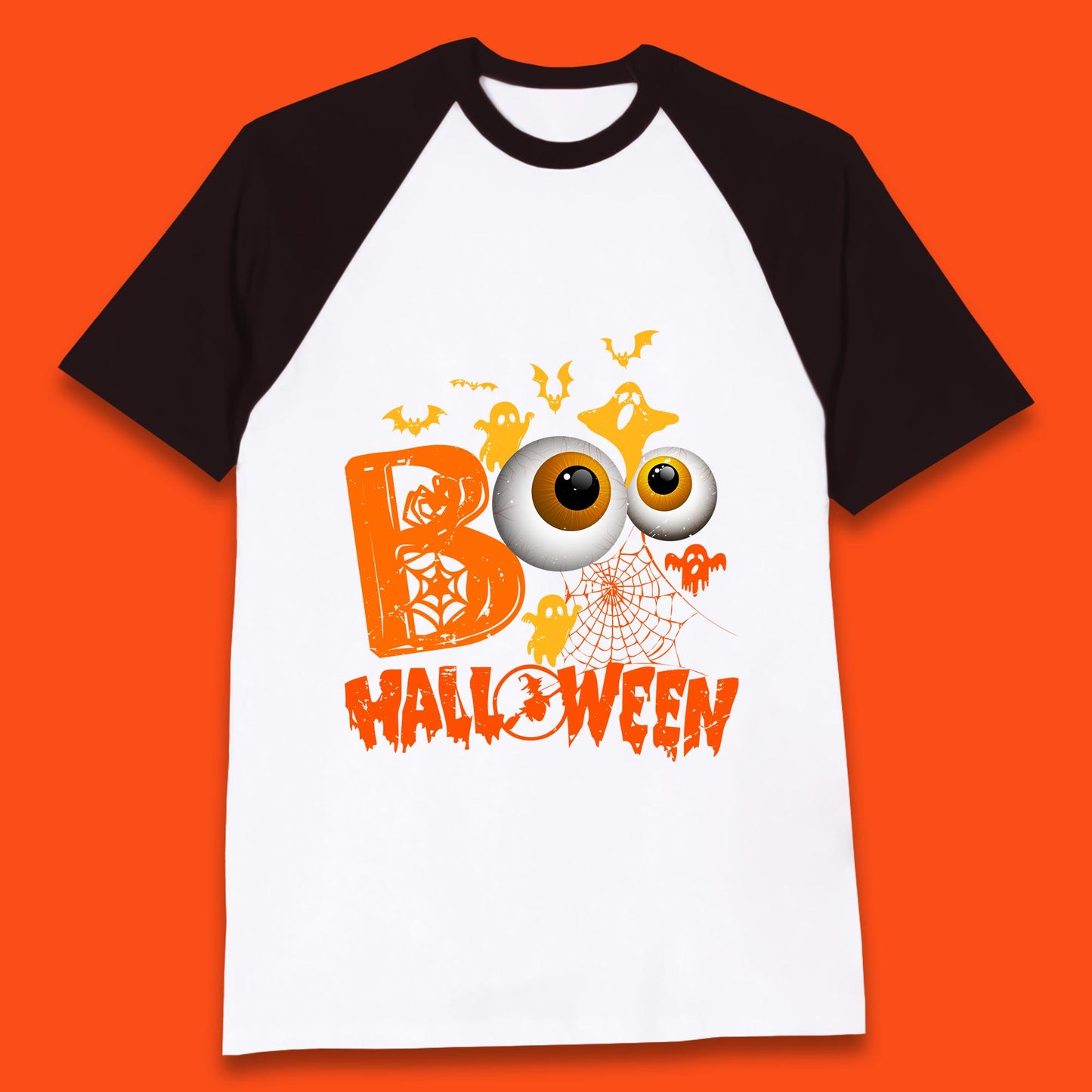 Halloween Spooky Boo Eye Balls Funny Halloween Boo Ghost Spooky Season Baseball T Shirt