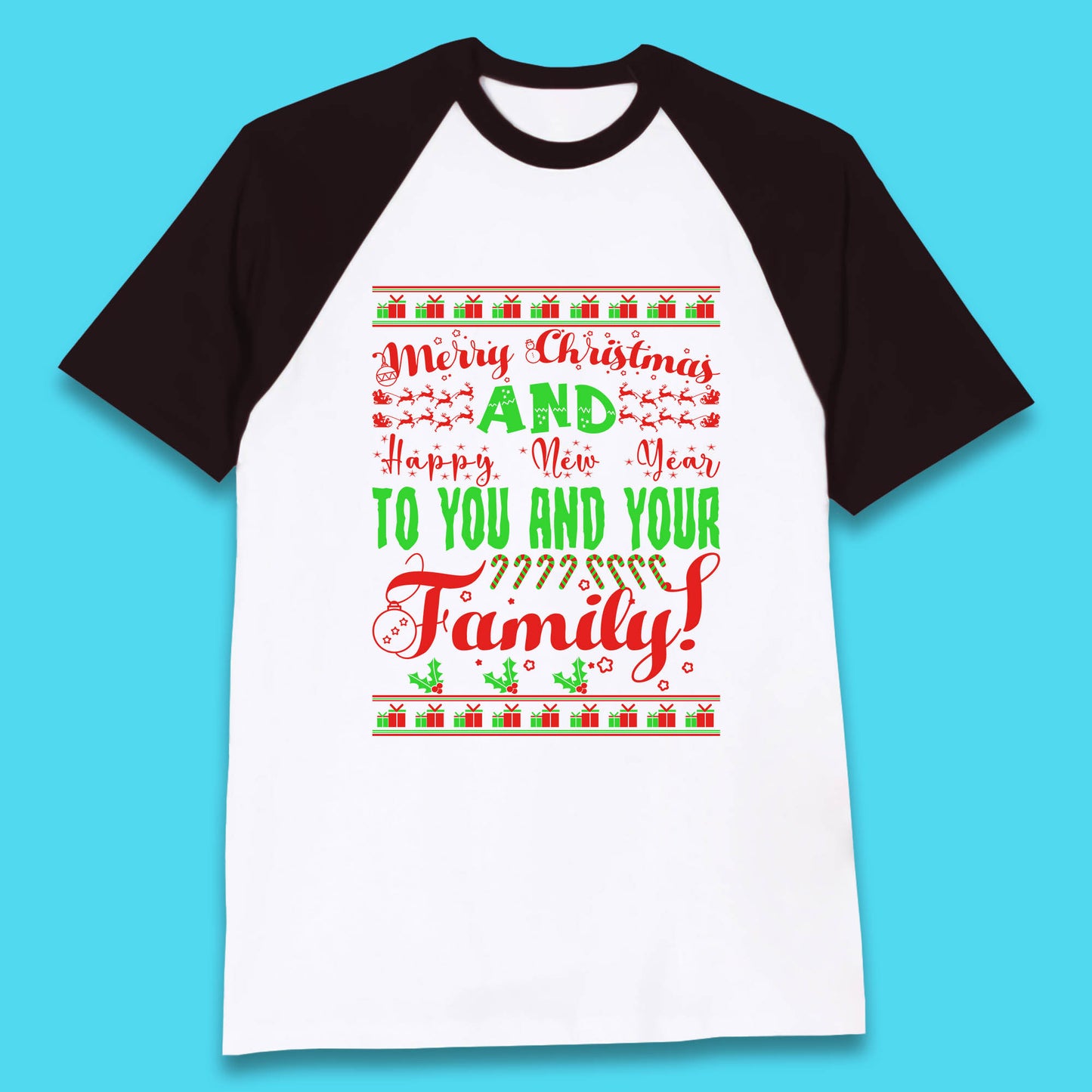 merry christmas family baseball t shirt