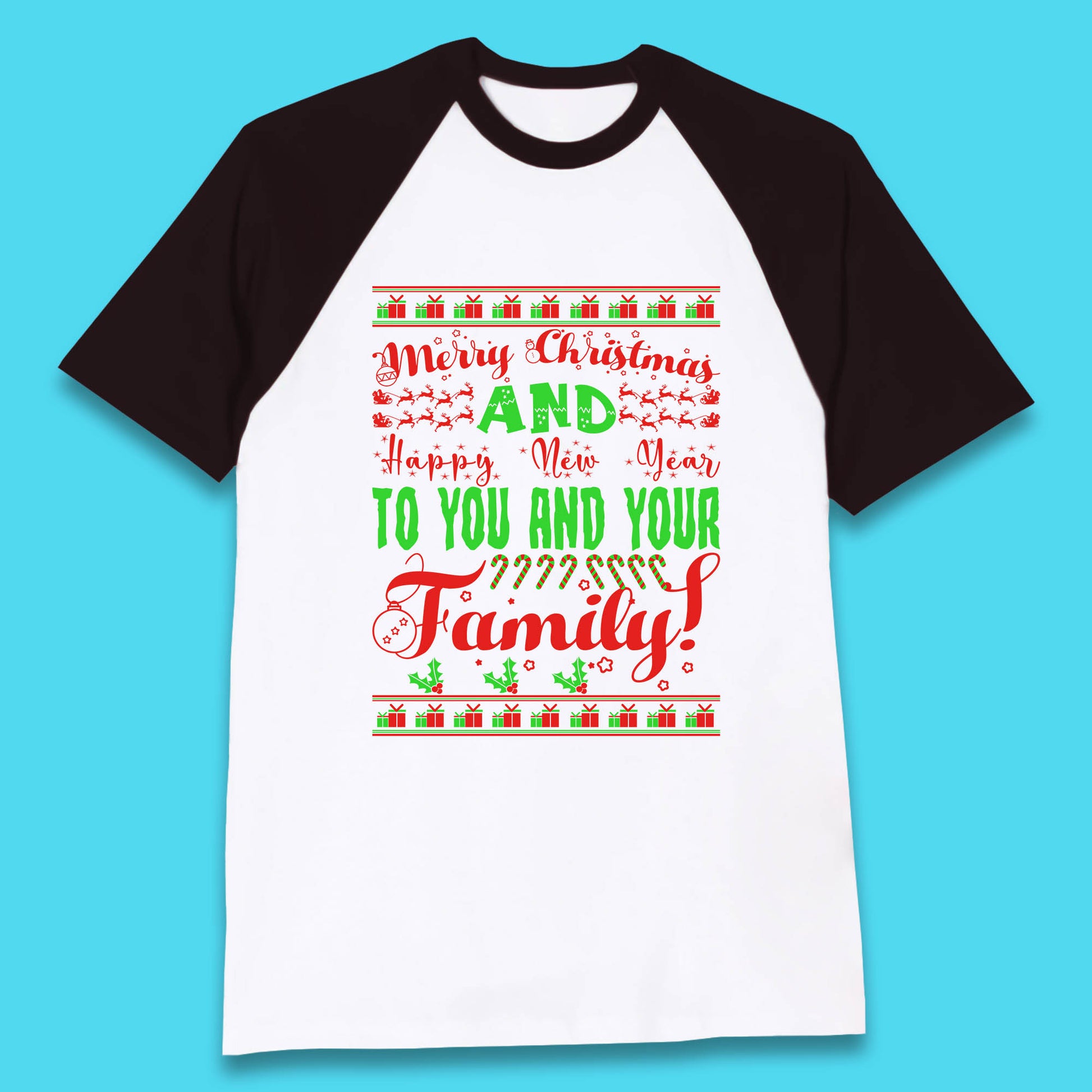 merry christmas family baseball t shirt