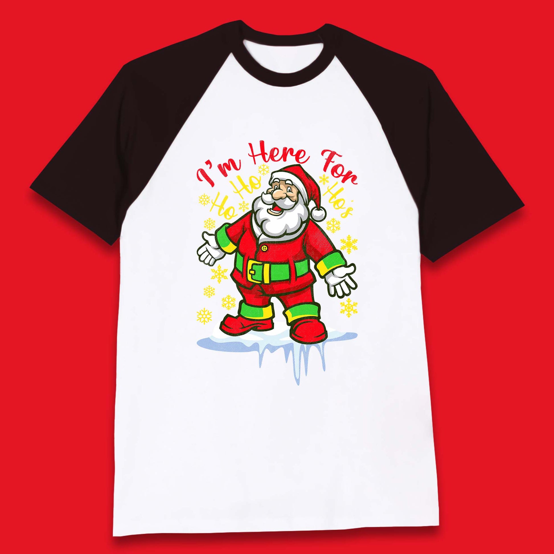 santa claus christmas baseball t shirt