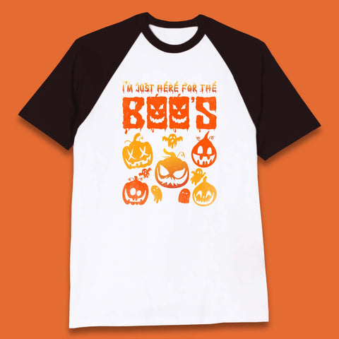 I'm Just Here For The Boos Halloween Funny Pumpkin Ghost Boos Jack-o-lantern Baseball T Shirt
