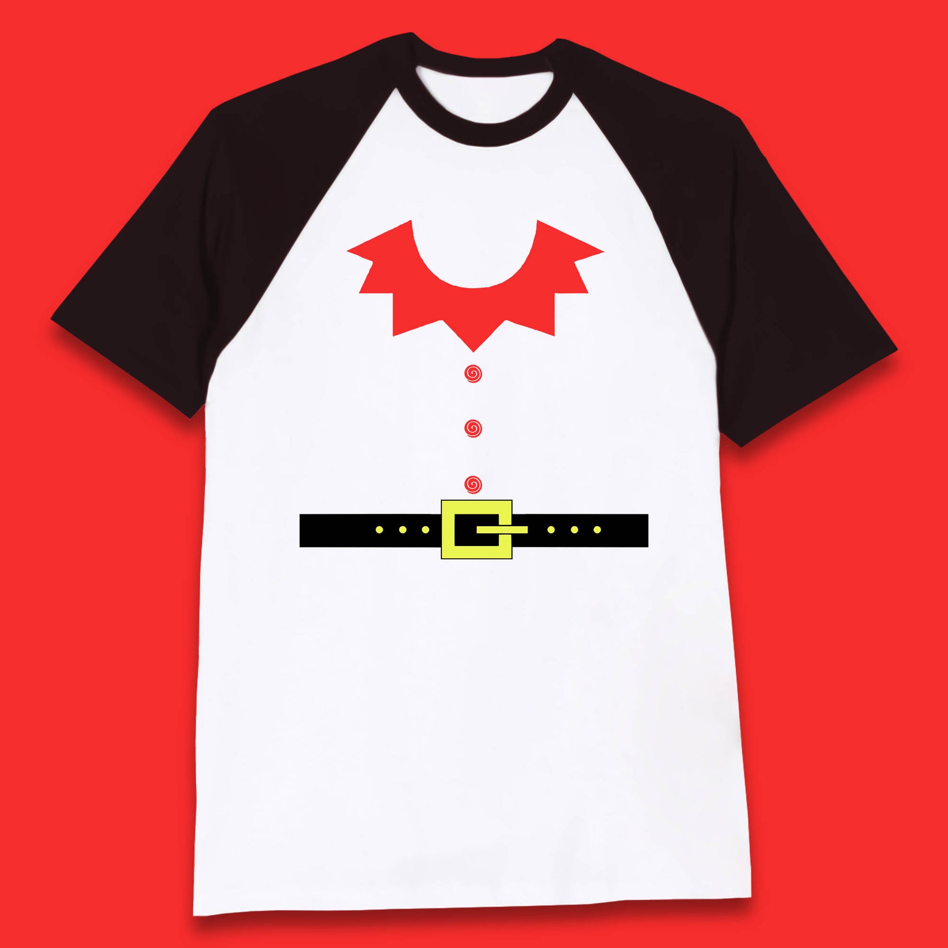 christmas elf costume baseball t shirt