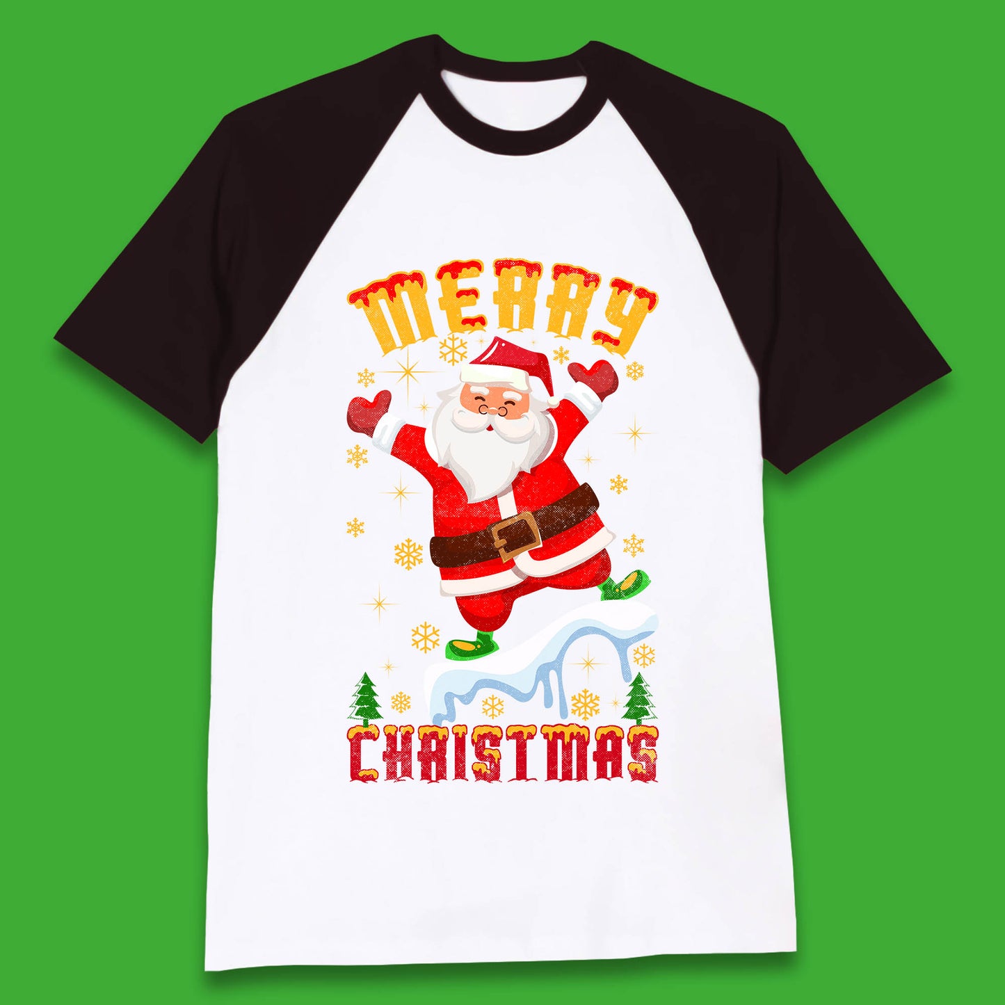 merry christmas santa claus baseball t shirt