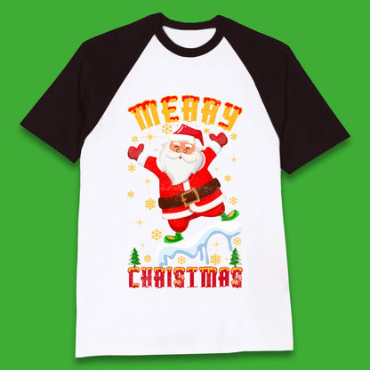 merry christmas santa claus baseball t shirt