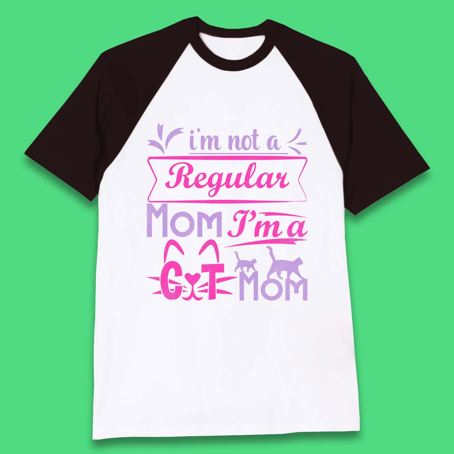 I'm A Cat Mom Baseball T-Shirt