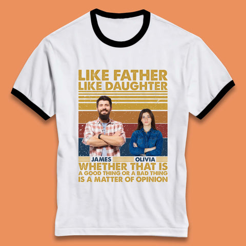 Personalised Like Father Like Daughter Ringer T-Shirt