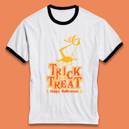 Happy Halloween Trick Or Treat Horror Scary Spooky Season Ringer T Shirt