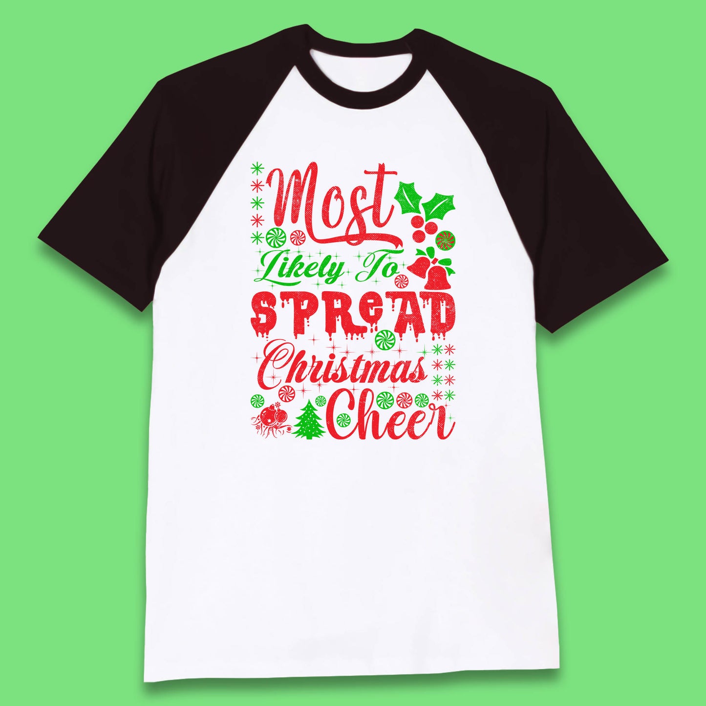 spread christmas cheer baseball t shirt