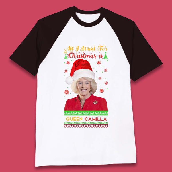 Queen Camilla Christmas Baseball T-Shirt