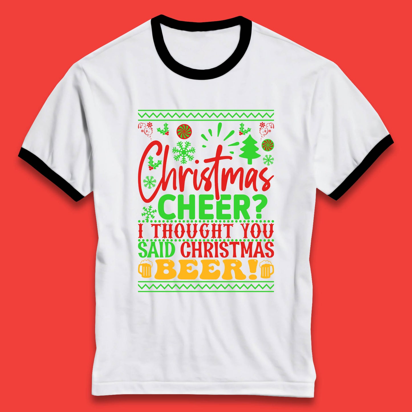 christmas cheer ringer t shirt