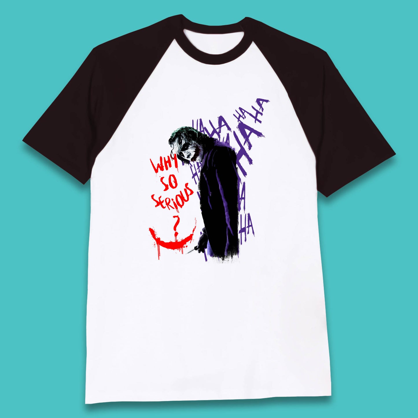 Why So Serious? Haha Joker Funny Evil Joke Movie Villain Comic Book Character Supervillain Baseball T Shirt