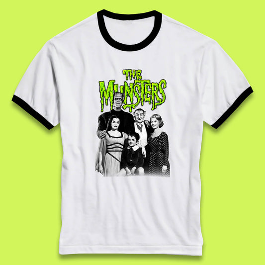 Vintage The Munsters Family TV Series Halloween Frankenstein Horror Scary Ringer T Shirt