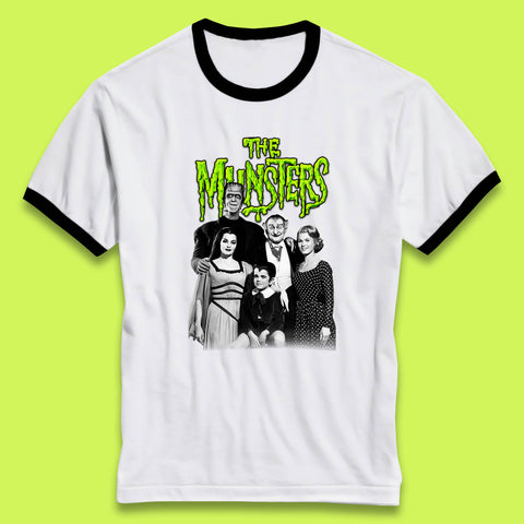 Vintage The Munsters Family TV Series Halloween Frankenstein Horror Scary Ringer T Shirt