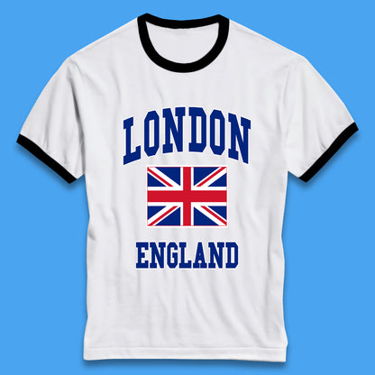 London England Flag Great Britain United Kingdom Uk Union Jack Souvenir British Flag Ringer T Shirt