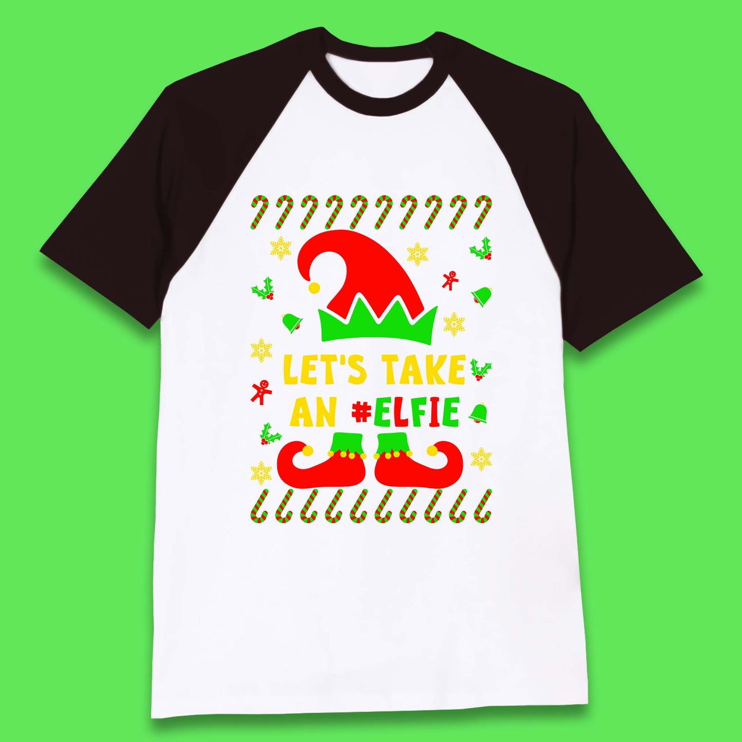 Let's Take An Elfie Christmas Baseball T-Shirt