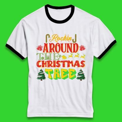 rockin around the christmas tree ringer t shirt