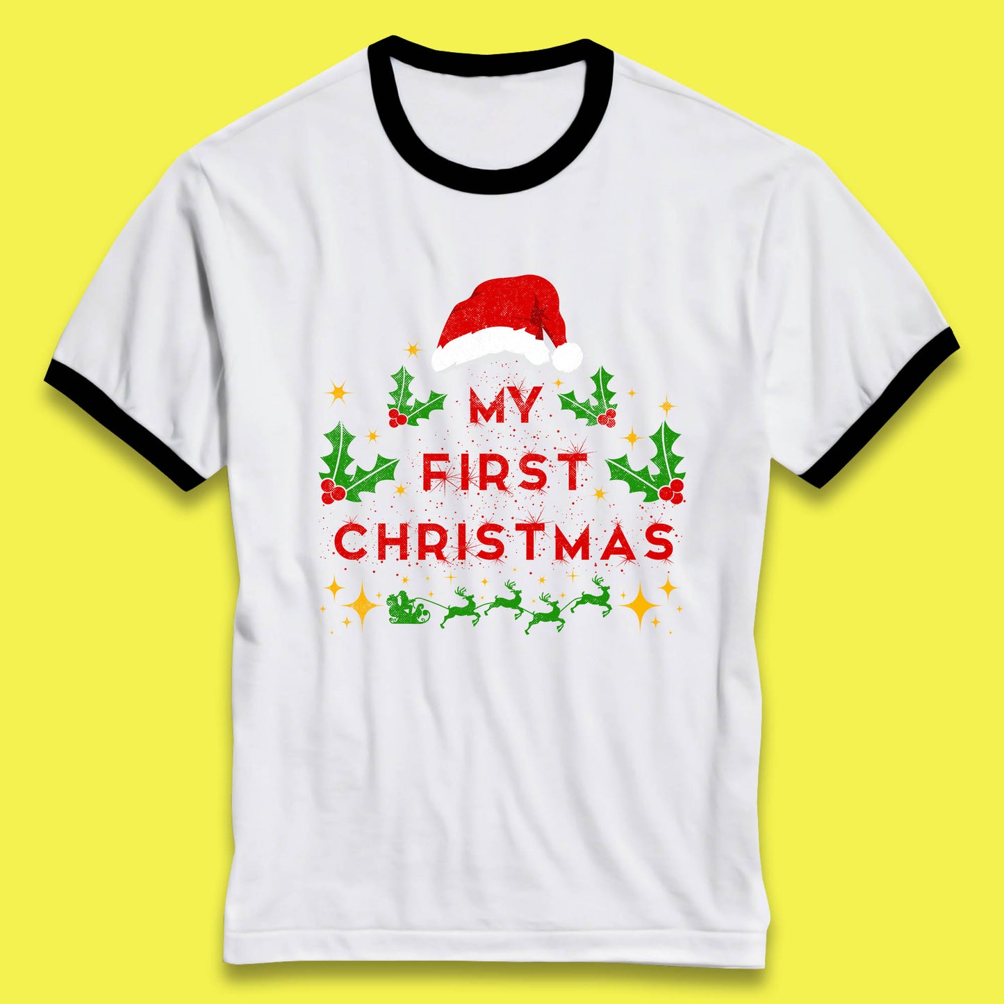 my first christmas winter ringer t shirt