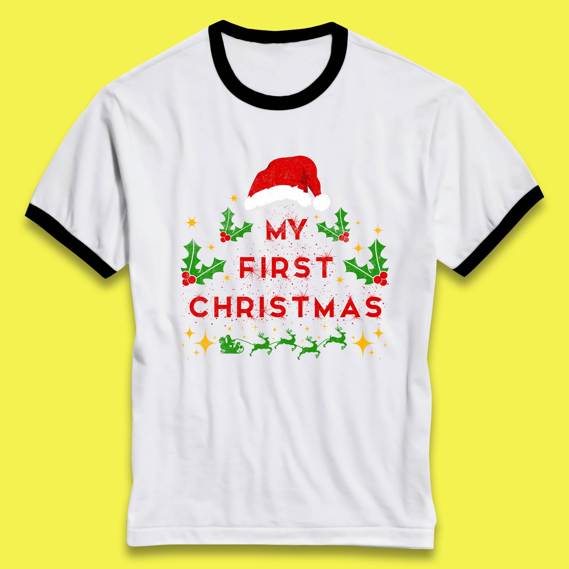 my first christmas winter ringer t shirt