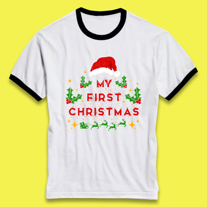 my first christmas winter ringer t shirt