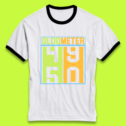 Oldometer Happy Birthday Odometer Funny 50th Birthday Gift 50 Years Old Gift Ringer T Shirt