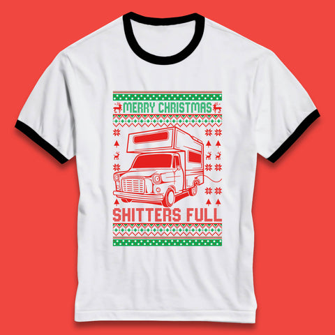 Cousin Eddie Merry Christmas Shitters Full National Christmas Vacation Funny Ringer T Shirt