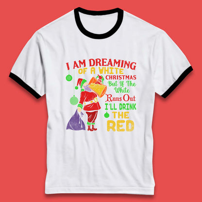 santa claus drinking ringer t shirt