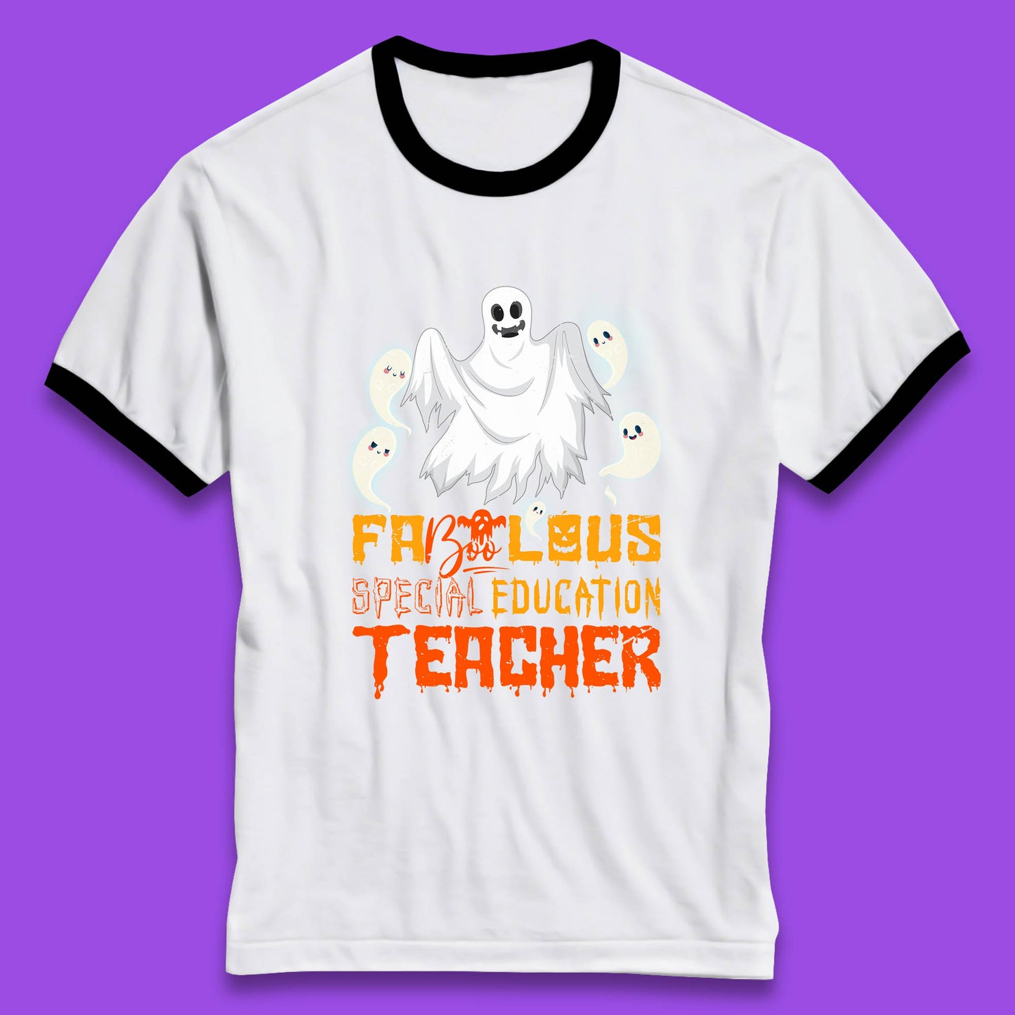 Fabolous Special Education Teacher Halloween Fabulous Spooky Ghost Teacher Ringer T Shirt