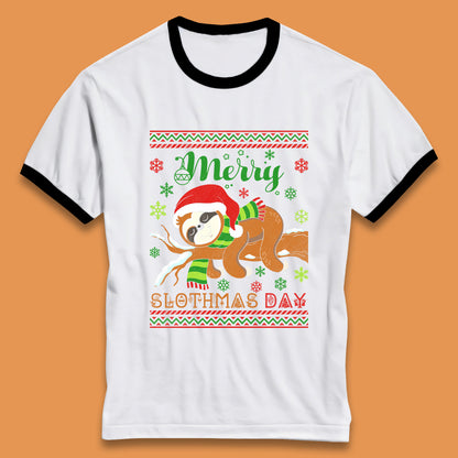 sloth christmas ringer t shirt
