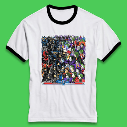 Bats VS Clowns DC Comics Batmans VS Joker Clowns Fighting Spoof Supervillain Comic Book Character Ringer T Shirt
