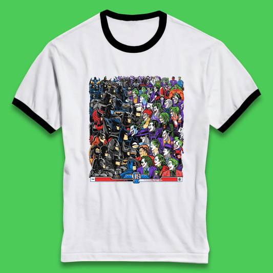 Bats VS Clowns DC Comics Batmans VS Joker Clowns Fighting Spoof Supervillain Comic Book Character Ringer T Shirt