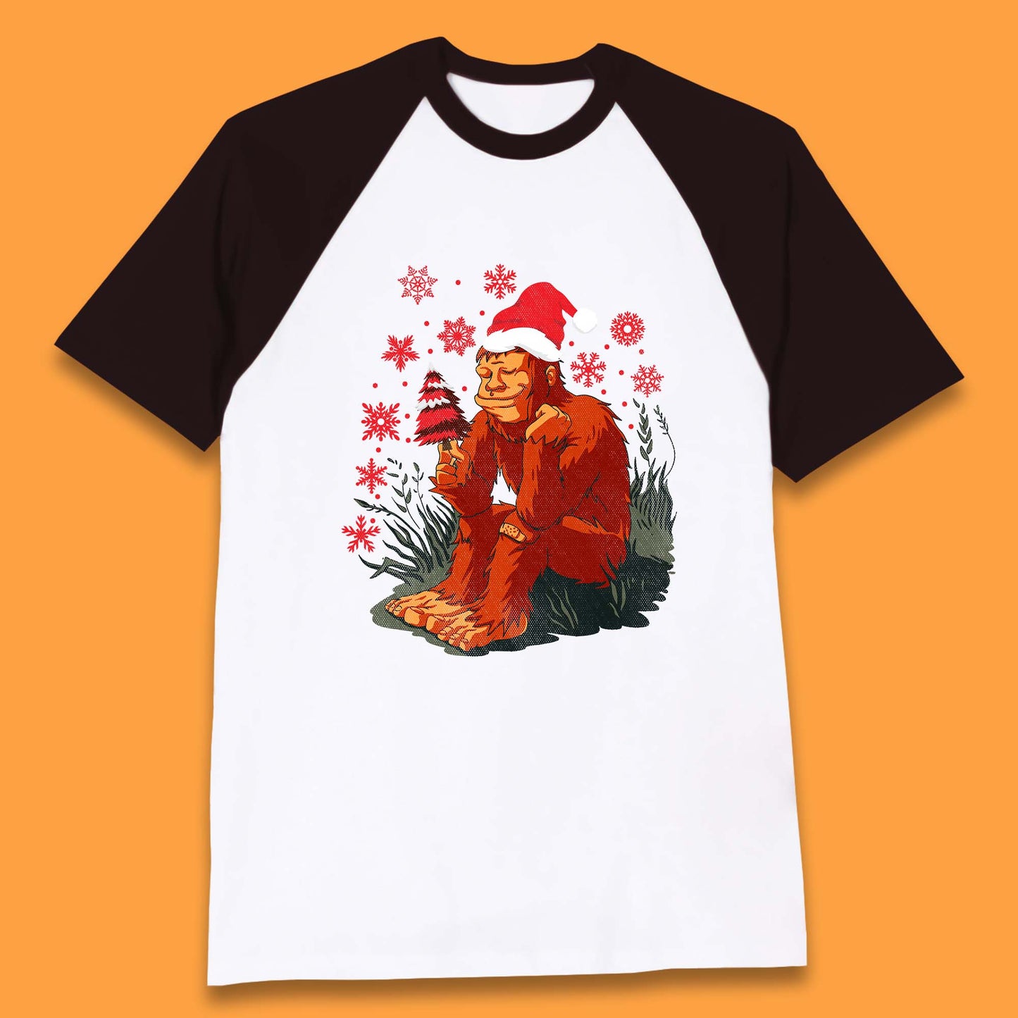 big foot christmas baseball t shirt