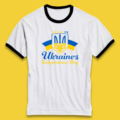Ukraine's 24 August Ukraine Independence Day Proud Ukrainian Ringer T Shirt