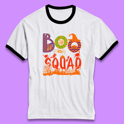 Boo Squad Halloween Matching Costume Horror Boo Crew Ringer T Shirt