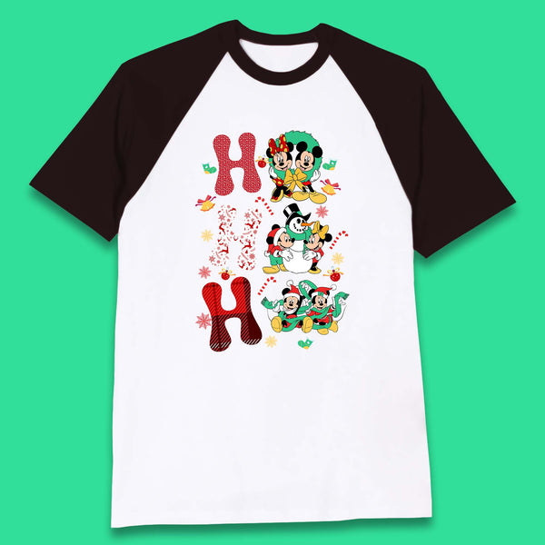 Vintage Disney Christmas Ho Ho Ho Mickey Mouse Minnie Mouse And Friends Xmas Disney Trip Baseball T Shirt
