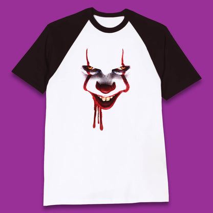 Pennywise Clown IT Chapter 2 Halloween Horror Movie Character Baseball T Shirt