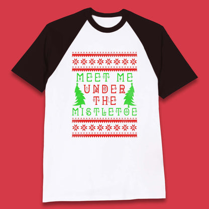 mistletoe christmas baseball t shirt