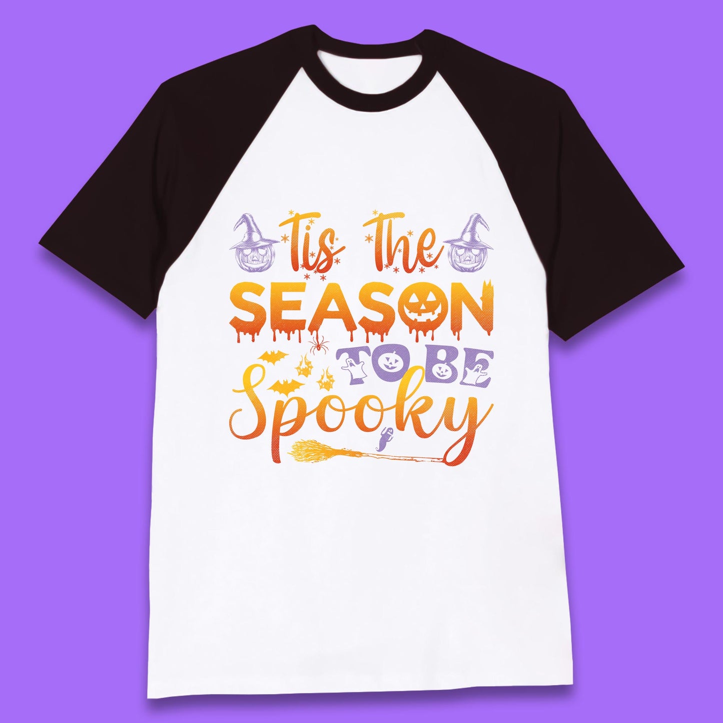 Tis The Season To Be Spooky Halloween Creepy Season  Baseball T Shirt