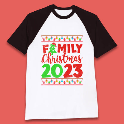 Family Christmas 2023 Merry Christmas Squad Xmas Matching Costume Baseball T Shirt