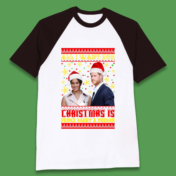Prince Harry & Meghan Christmas Baseball T-Shirt