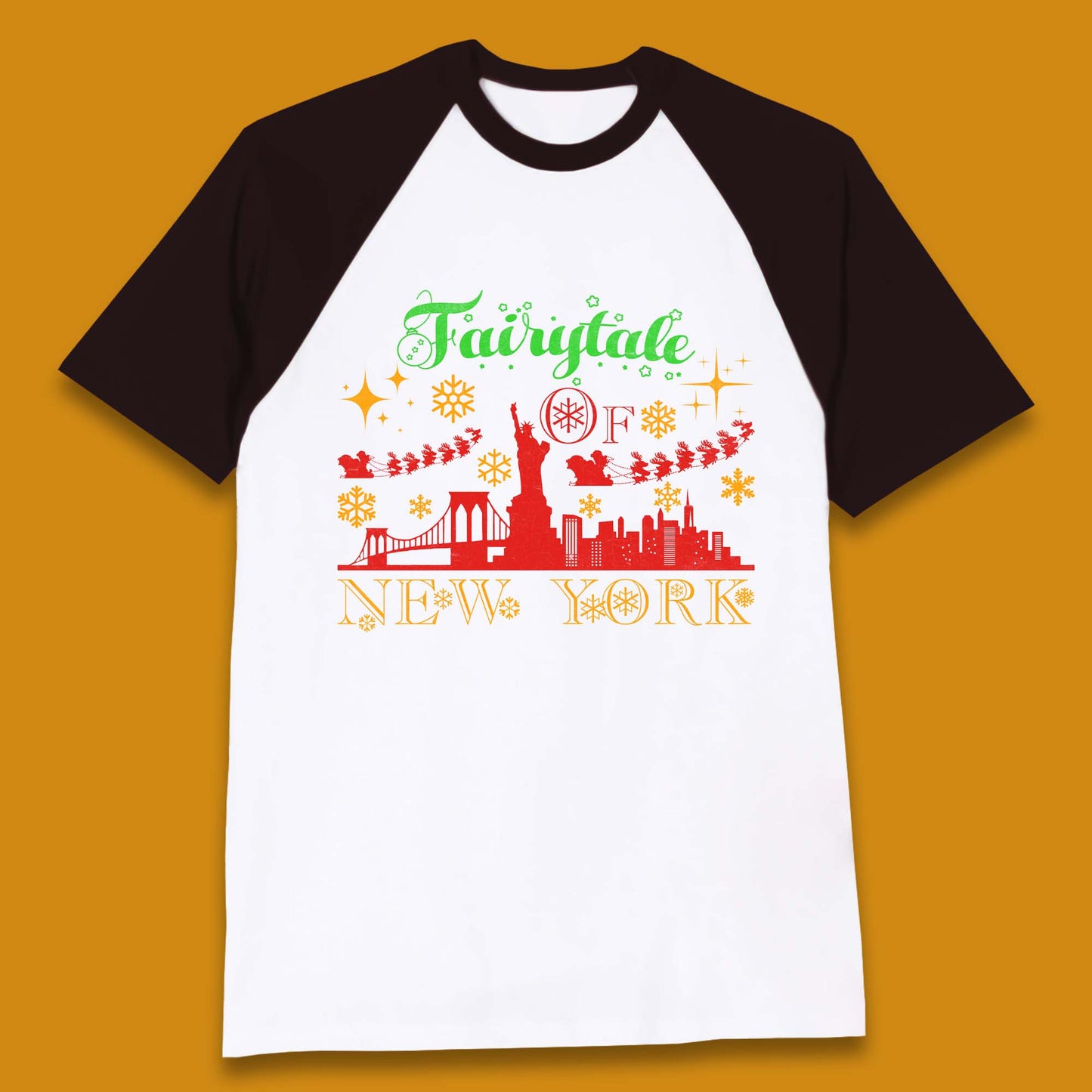 Fairytale Of New York Christmas Baseball T-Shirt