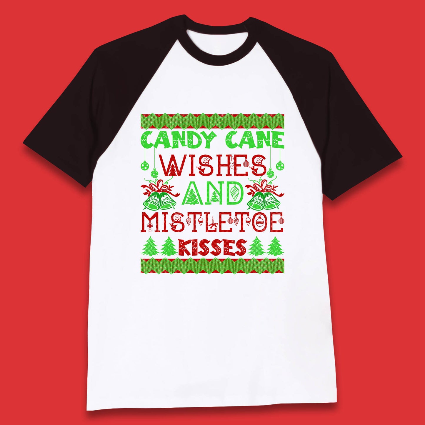 candy cane christmas baseball t shirt