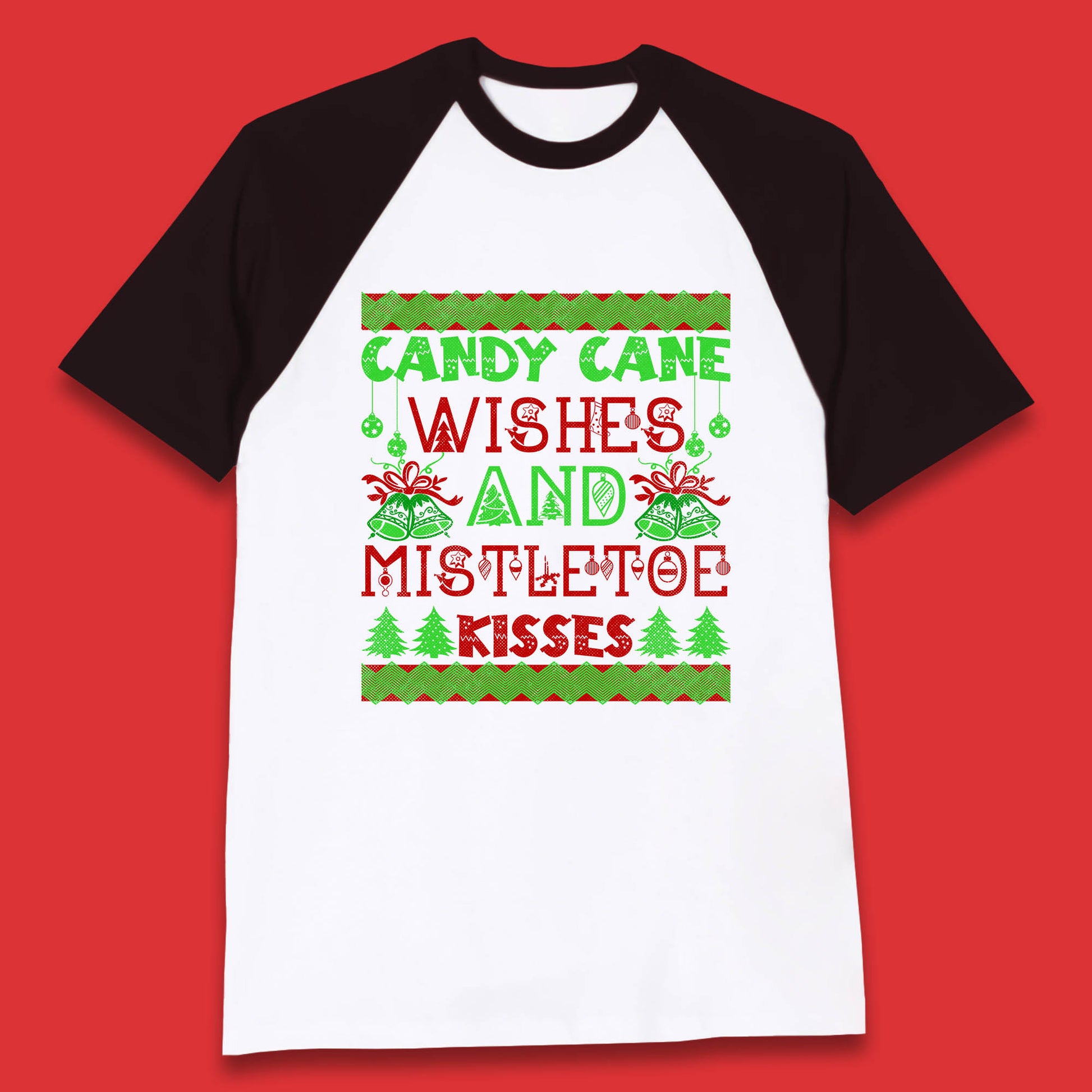 candy cane christmas baseball t shirt