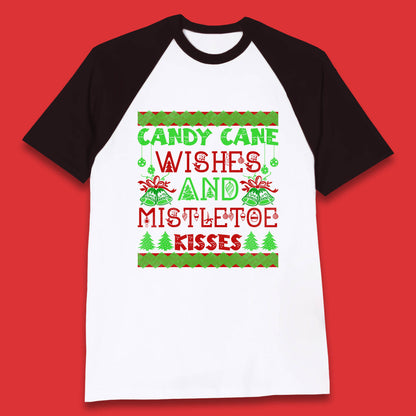 candy cane christmas baseball t shirt