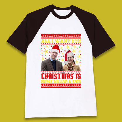Prince William & Kate Christmas Baseball T-Shirt