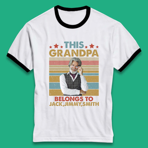 Personalised This Grandpa Belongs To Ringer T-Shirt