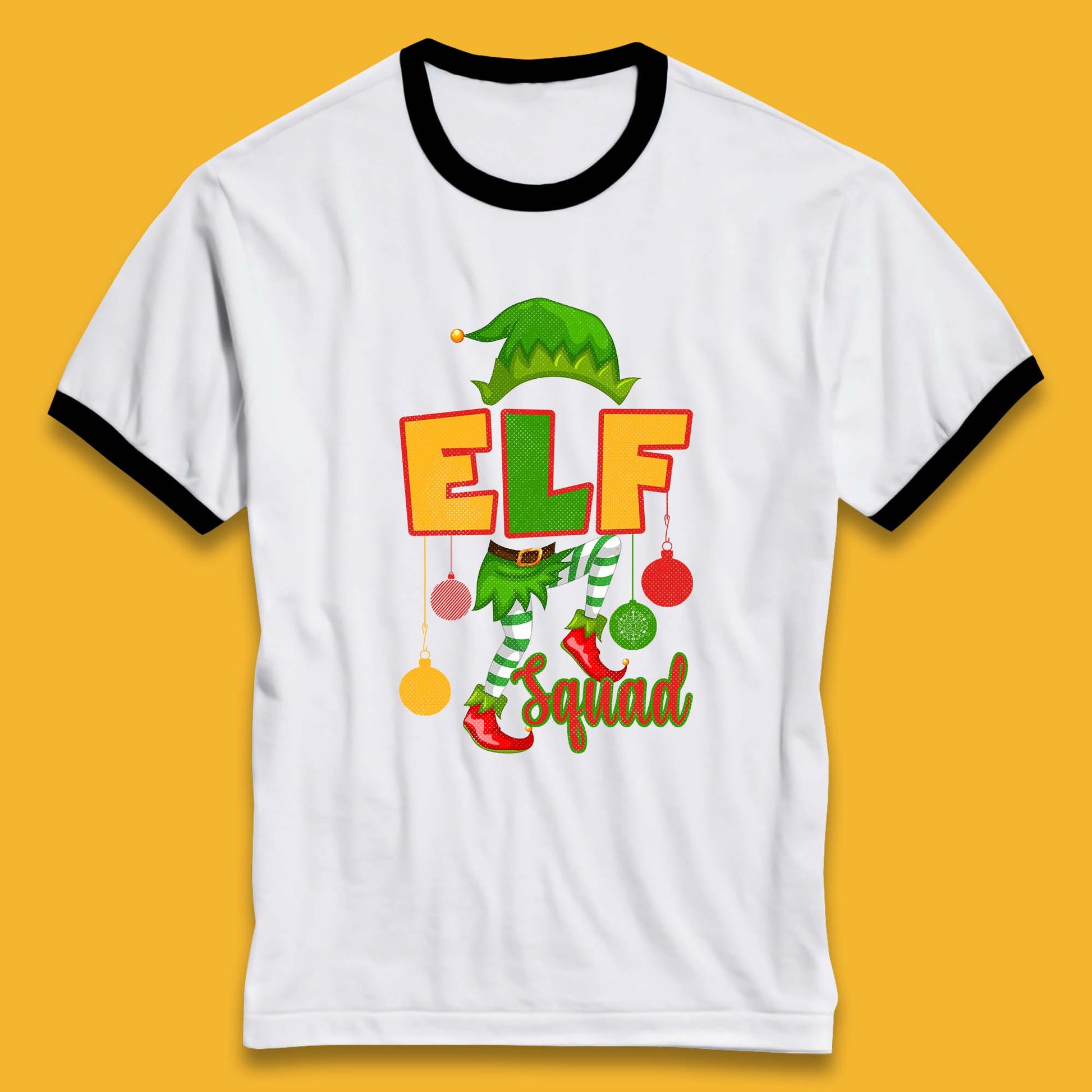 elf squad christmas ringer t shirt